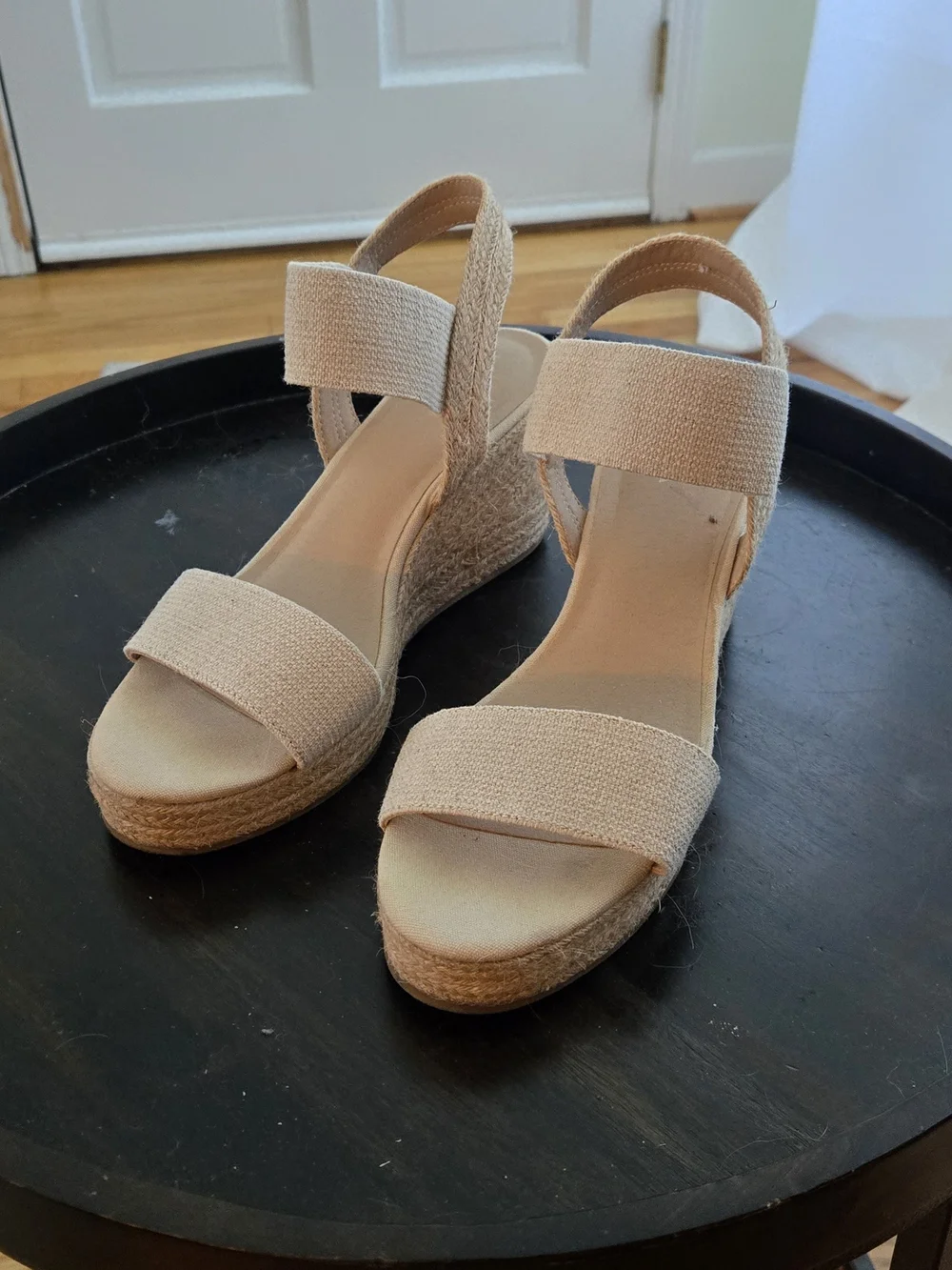 MIA Neutral Beige Espadrille Wedge Sandals